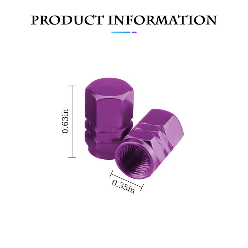 Fekey&JF 16 PCS Car Tire Valve Stem Caps, Waterproof Airtight Car Wheel Tire Valve Stem Covers Universal for Cars, Bicycles, Trucks, Motorcycles, Car Accessories for Men Women (Purple) - Image 2